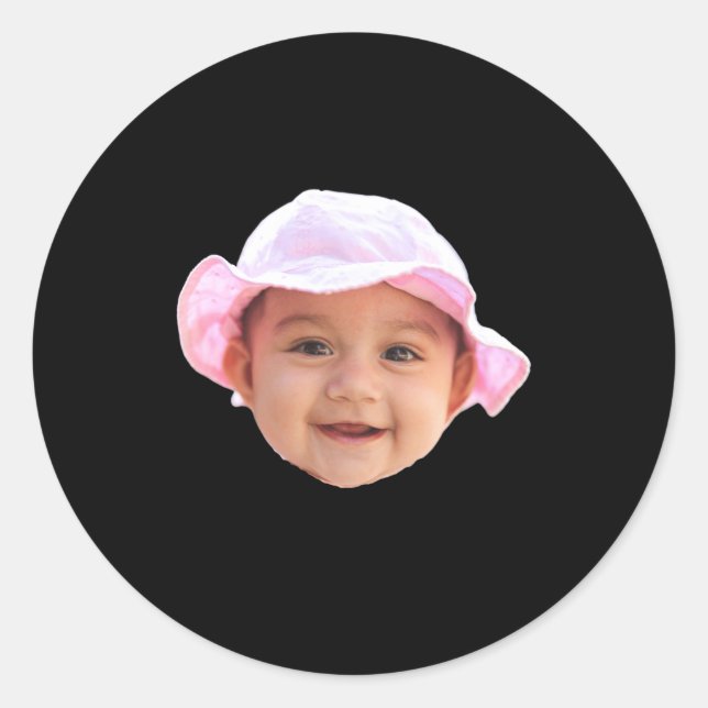 Sticker Rond Baby Face Photo Text New Uncle  (Devant)