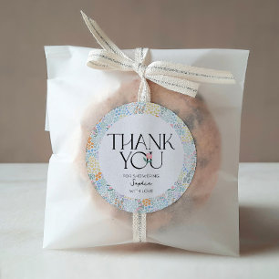 Sticker Rond Baby Floral Moderne Coloré Dans Le Baby shower Fle