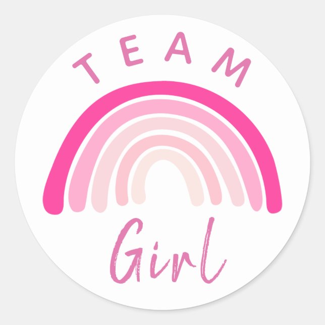 Sticker Rond Baby Genre Revey Party Team Rose Girl Rainbow Cl (Devant)