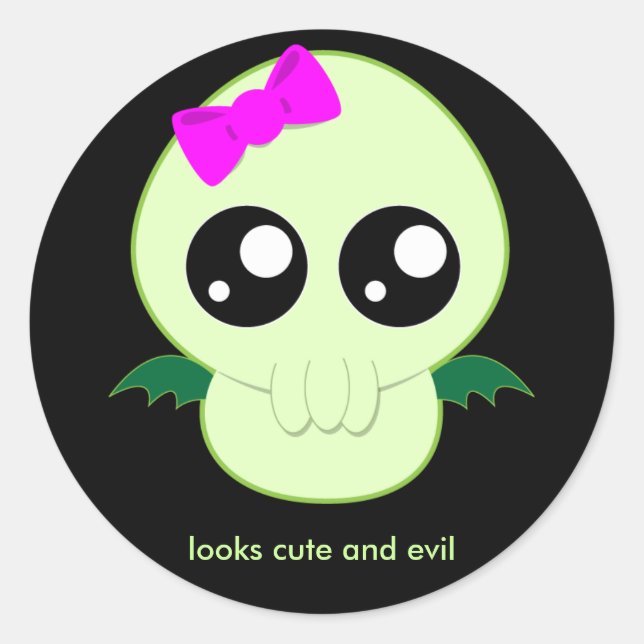 Sticker Rond Baby Girl Cthulhu (Devant)