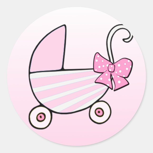 Sticker Rond Baby Girl rose Baby Buggy (Devant)