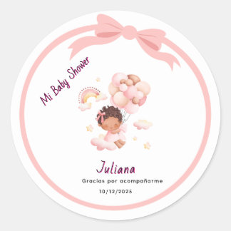 Sticker Rond Baby Girl stiker editable