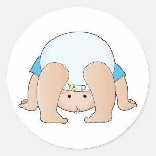 Sticker Rond Baby Head Boy
