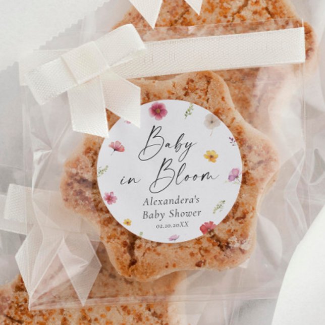 Sticker Rond Baby in Bloom Baby shower Favor (Créateur téléchargé)