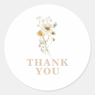 Sticker Rond Baby in Bloom Fleur sauvage Élégant bébé bohème Sh