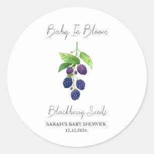 Sticker Rond Baby In Bloom l Blackberry Seeds Baby shower