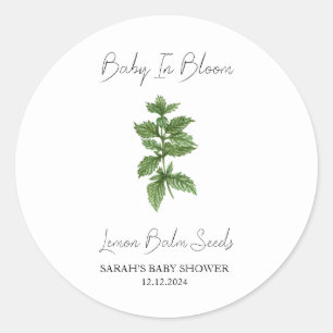 Sticker Rond Baby In Bloom l Lemon Baby shower de graines de ba
