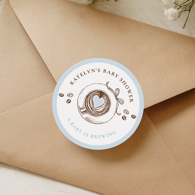 Sticker Rond Baby Is Brewing Dessin à la Main (Créateur téléchargé)