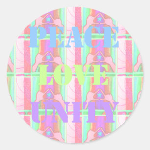 Sticker Rond Baby Kids Peace Love Unity Hakuna Matata design.p