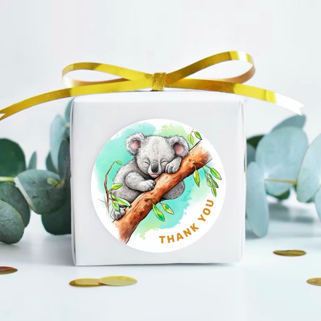 Sticker Rond Baby Koala Baby shower Merci (Créateur téléchargé)