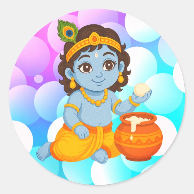 Sticker Rond Baby Krishna (Devant)