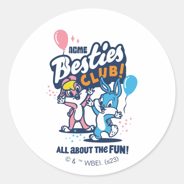 Sticker Rond Baby Lola et BUGS BUNNY™ - Besties Club! (Devant)