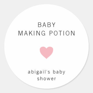 Sticker Rond Baby Making Potion Moderne Baby shower fille rose