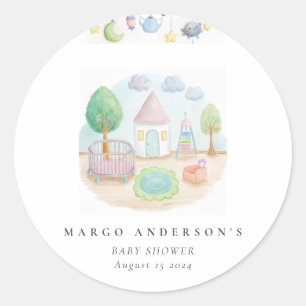 Sticker Rond Baby Nursery Essential Cute Pastel Baby shower