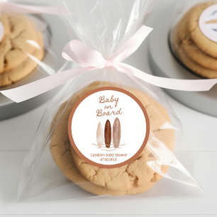 Sticker Rond Baby on Board Baby shower de plage