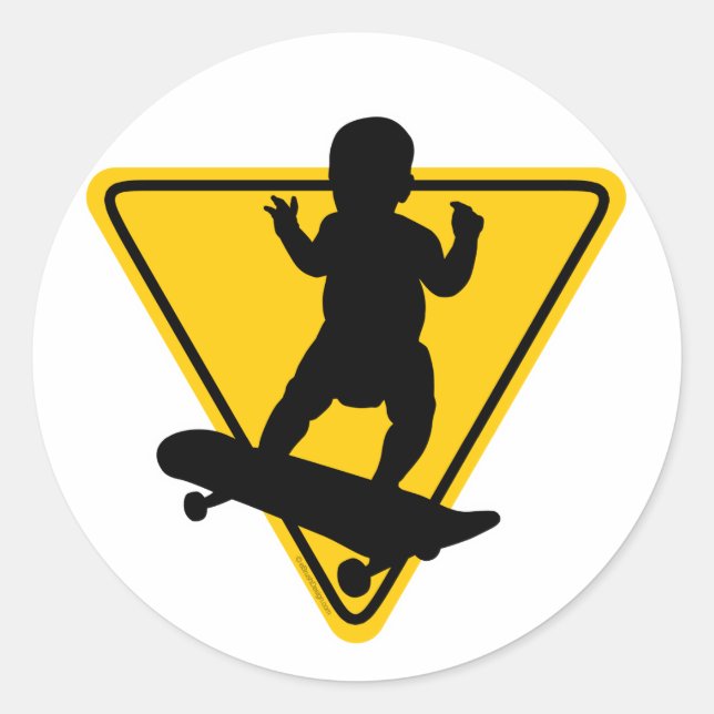 Sticker Rond Baby on (Patinage) Board (Devant)