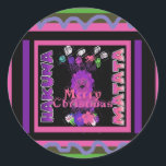 Sticker Rond Baby pink Beautiful Merry Christmas Hakuna Matata<br><div class="desc">Baby pink Beautiful Merry Christmas Hakuna Matata</div>