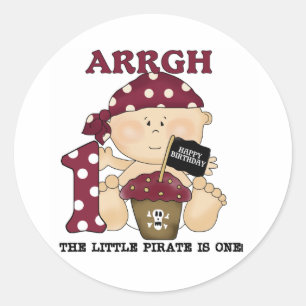 Sticker Rond Baby Pirate 1er Anniversaire Tshirts et cadeaux