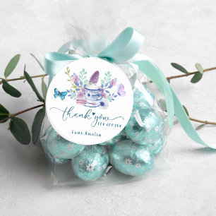 Sticker Rond Baby prépare le Baby shower de fête du thé Merci