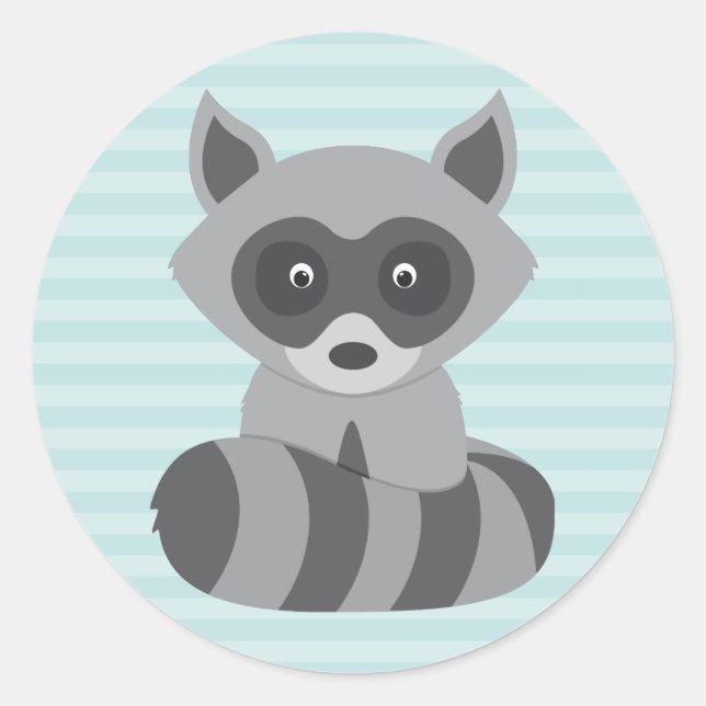 Sticker Rond Baby Raccoon (Devant)