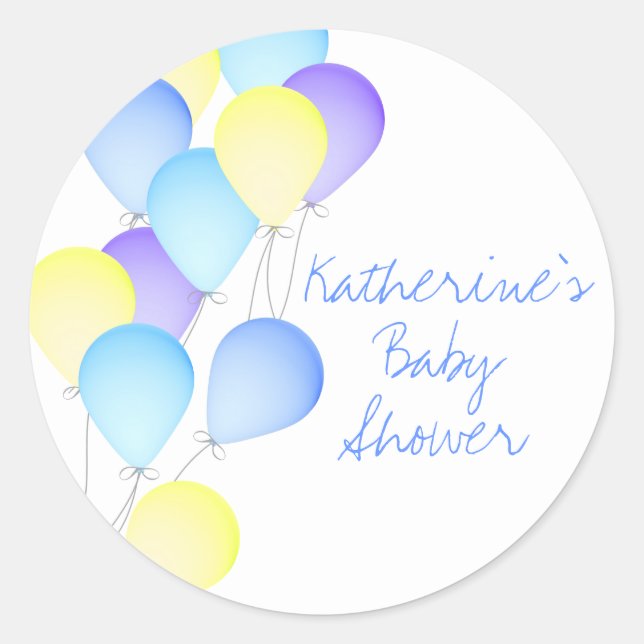Sticker Rond Baby shower à ballon (Devant)