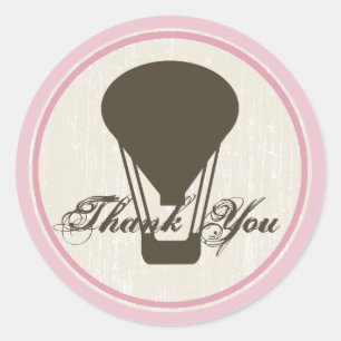 Sticker Rond Baby shower à ballon à air chaud