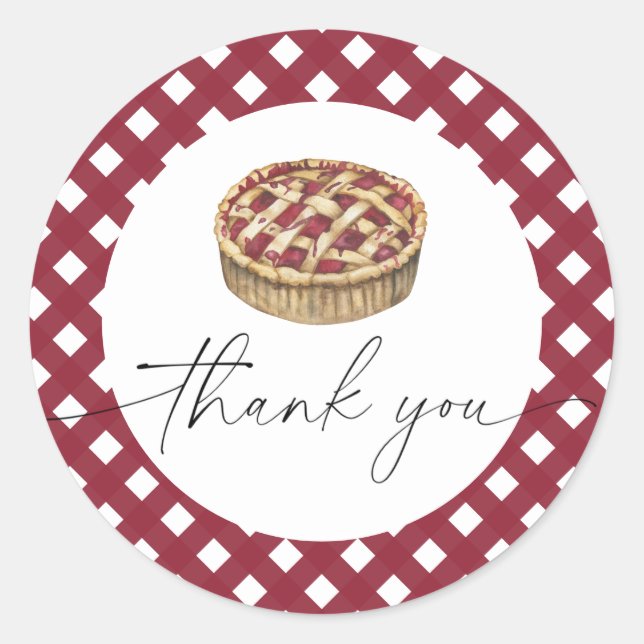 Sticker Rond Baby shower à tarte aquarelle merci (Devant)