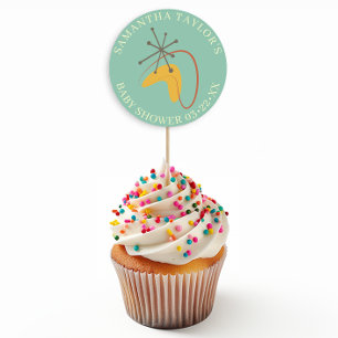 Sticker Rond Baby shower Abstrait moderne du milieu du siècle