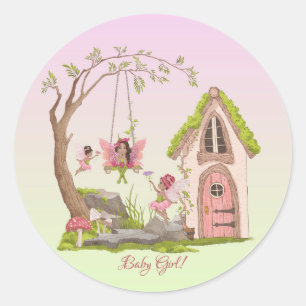 Sticker Rond Baby shower afro-américain