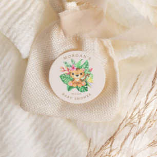 Sticker Rond Baby shower Animaux Safari mignons