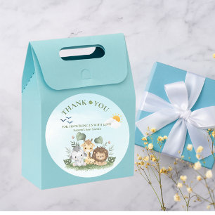 Sticker Rond Baby shower Animaux Safari mignons