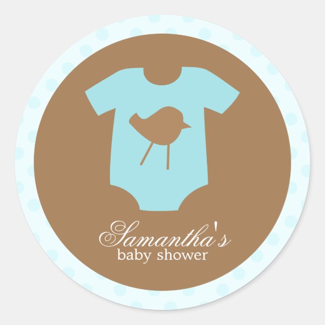 Sticker Rond Baby shower Aqua Baby Outfit (Devant)