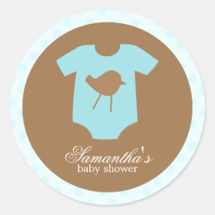 Sticker Rond Baby shower Aqua Baby Outfit