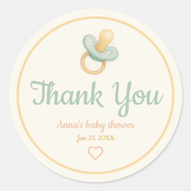 Sticker Rond Baby shower Aquarelle souple (Devant)