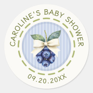 Sticker Rond Baby Shower aux Bleuets Sucrés