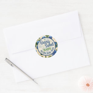 Sticker Rond Baby-Shower aux douceurs de baies
