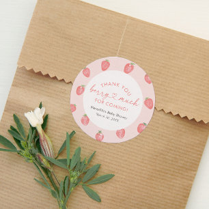 Sticker Rond Baby shower aux fraises