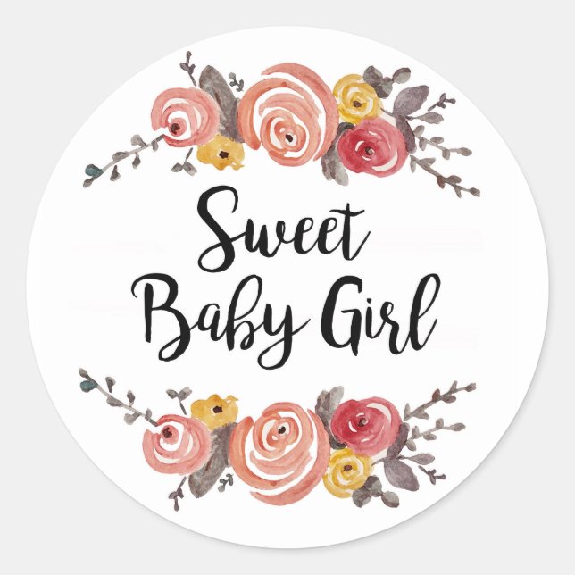 Sticker Rond Baby shower bébé doux (Devant)