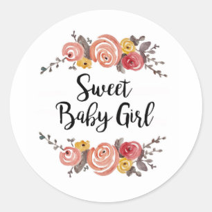 Sticker Rond Baby shower bébé doux
