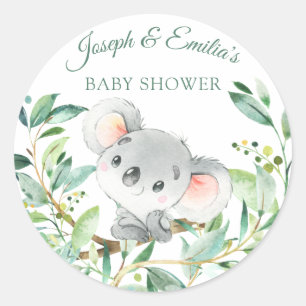 Sticker Rond Baby shower bébé Koala Ours