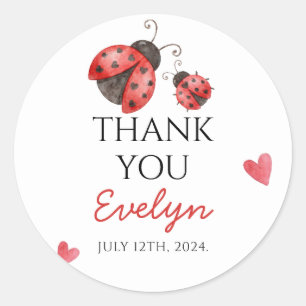 Sticker Rond Baby Shower Bébé Punaise d'Amour 