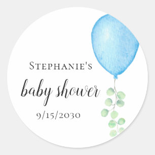 Sticker Rond Baby shower Bleu
