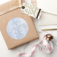 Baby shower Bleu de flocons d'hiver d'argent conge