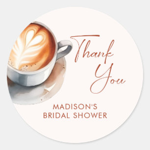 Sticker Rond Baby Shower Bohème Café Mariage