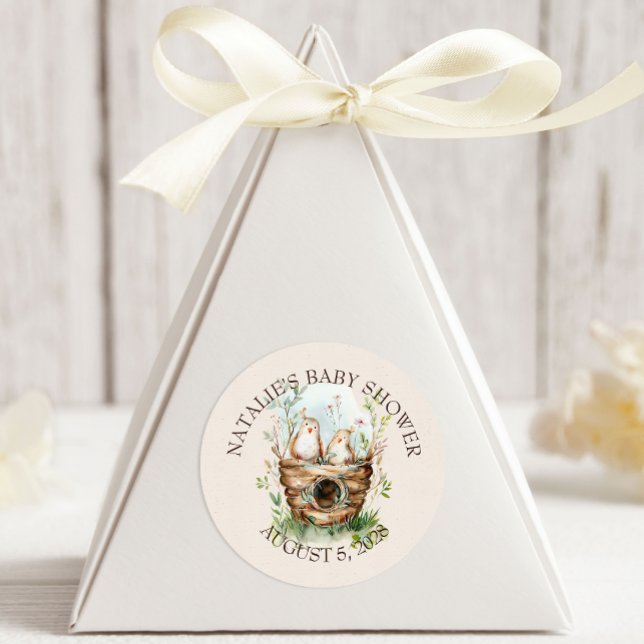 Sticker Rond Baby shower Boho Animaux des bois (Créateur téléchargé)