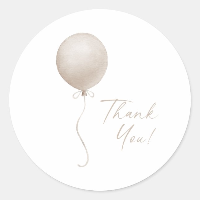 Sticker Rond Baby shower Boho Ballot Beige Moderne (Devant)