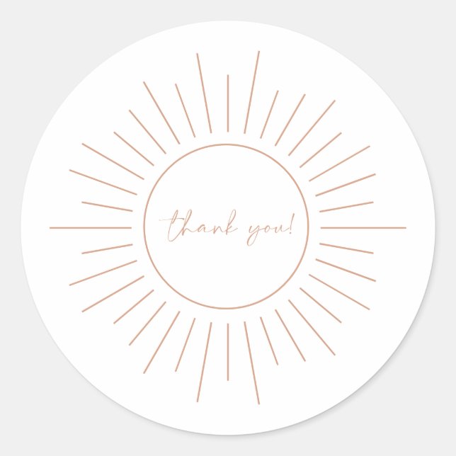Sticker Rond Baby shower Boho Sun (Devant)