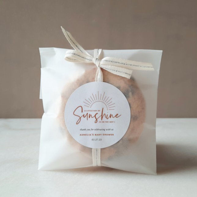 Sticker Rond Baby shower Boho Sunshine (Créateur téléchargé)