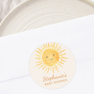 Sticker Rond Baby shower Boho Sunshine