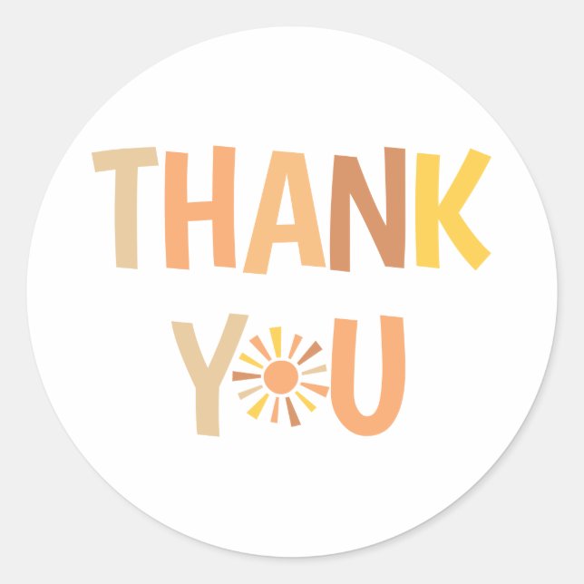 Sticker Rond Baby shower Boho Sunshine (Devant)